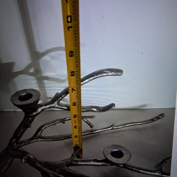 Unique Silver Tree Branch Candelabra 4 Candle Holders 23 Inches Long - Picture 8 of 10